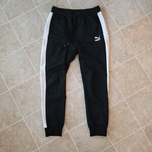 Puma Track Pants - Black with White Side Stripe